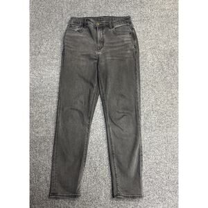 American Eagle Womens Size 2 Reg Gray High Rise Straight Leg Mom Jeans